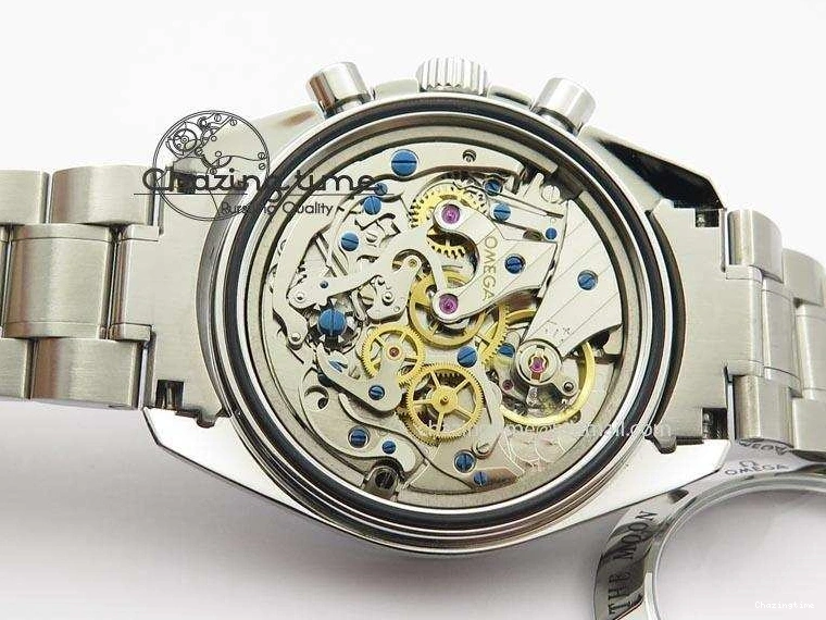 0118 Speedmaster MoonWatch  Apollo 16 Black Dial On SS Bracelet Supportive 8231